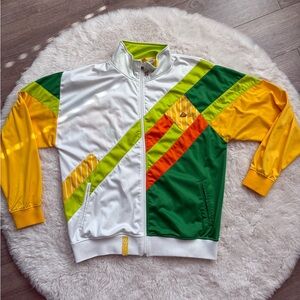 Vintage Y2K retro Colorful Track Jacket with Geometric Design windbreaker XL